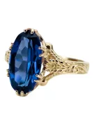 Sapphire 8K žluté zlato Ring Vintage vrc084x-sp Art Deco